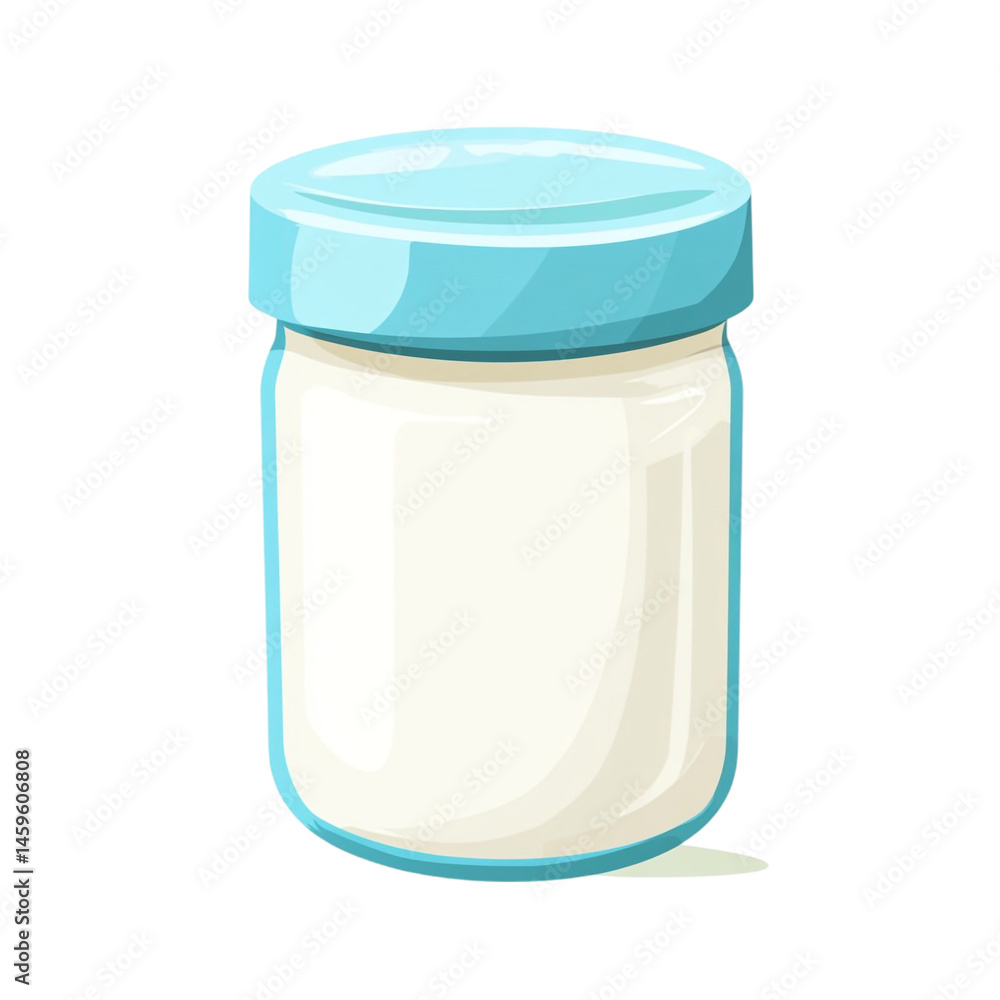 yogurt jar light blue lid