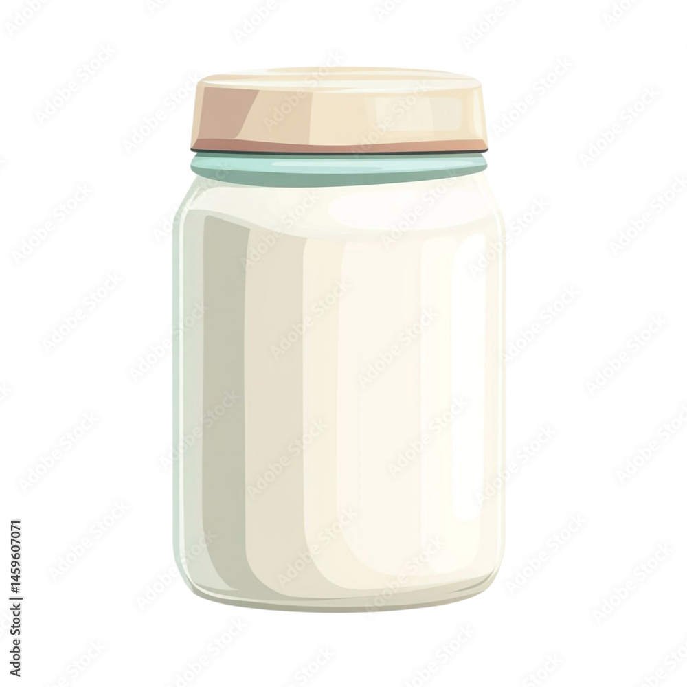 creamy yogurt in glass jar