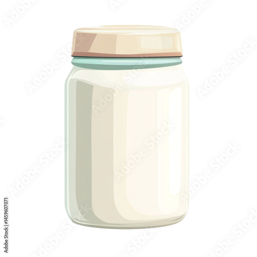 Obraz na płótnie creamy yogurt in glass jar w salonie