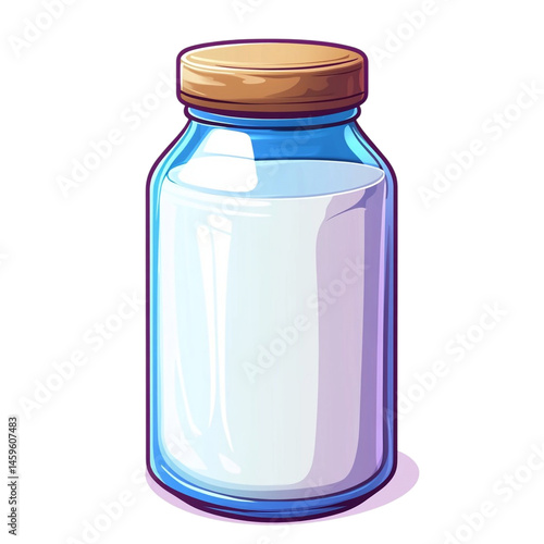 milk in blue glass bottle