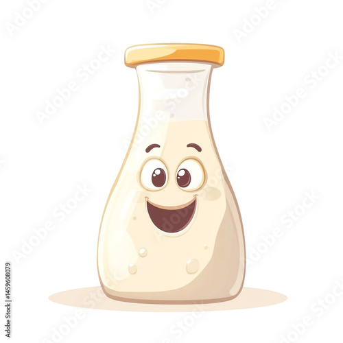 Obraz na płótnie happy creamy sauce bottle cartoon w salonie
