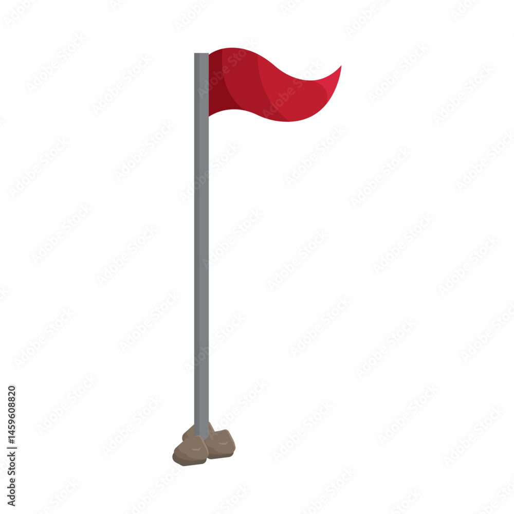 Red flag on pole. Vector Red flag on pole. Vector