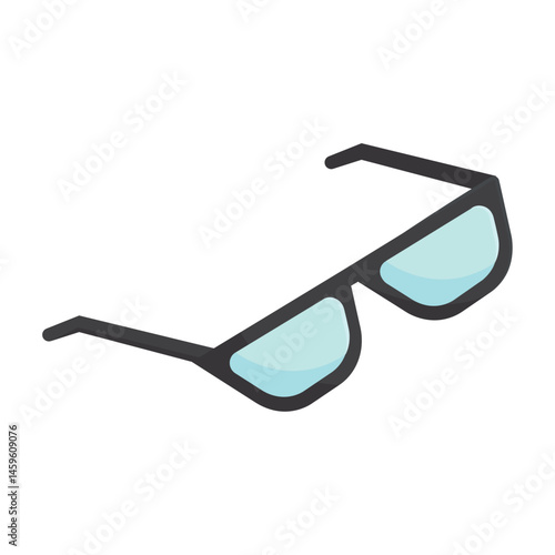 Black sunglasses with blue lenses. Vector
