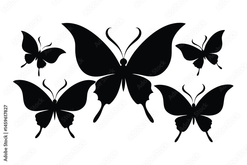 Butterfly Silhouette Collection – Various Butterfly Wing Shapes Vector Butterfly Silhouette Collection – Various Butterfly Wing Shapes Vector