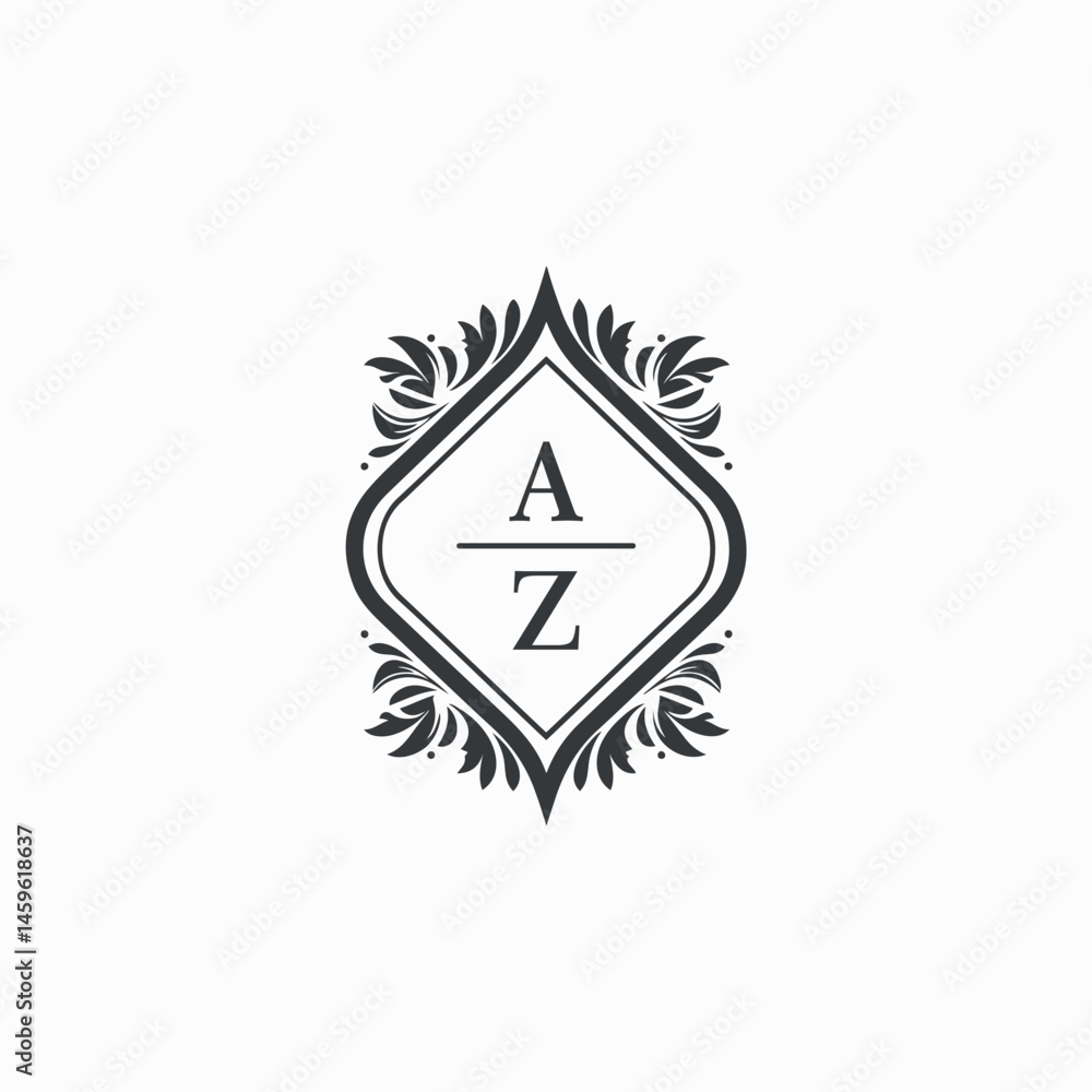 AZ Initials Wedding Logo Vector Art Icons and Graphics AZ Initials Wedding Logo Vector Art Icons and Graphics
