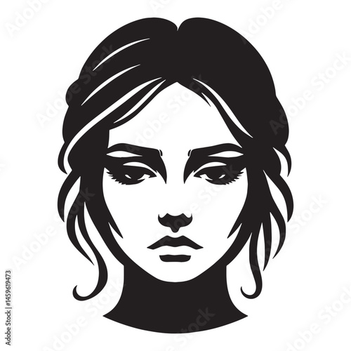 Subdued Sad Face silhouette, soft and sorrowful – Sad Face illustration – Minimalist Sad Face vector – Sad Silhouette


