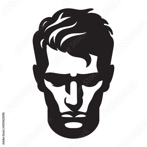 Heartfelt Sad Face silhouette with deep sadness – Sad Face illustration – Minimalist Sad Face vector – Sad Silhouette

