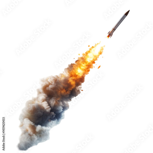 missile launch fiery trail smoke
