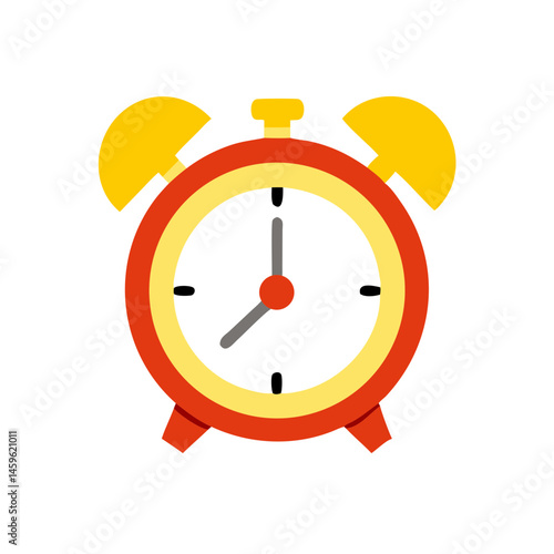 alarm clock colored shape vector illustration
