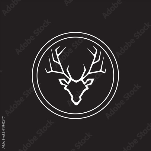 Head deer logo design template
