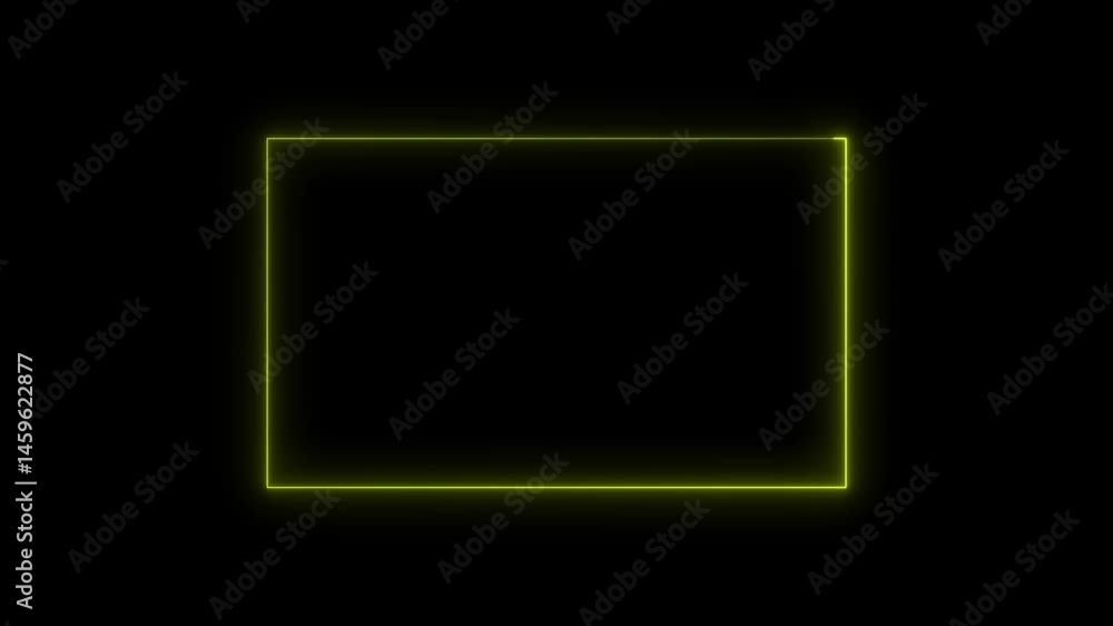 neon rectangle picture frame icon animation neon glowing yellow color retro shape round display box rotation cover photo movement on black background 4k animation neon rectangle picture frame icon animation neon glowing yellow color retro shape round display box rotation cover photo movement on black background 4k animation