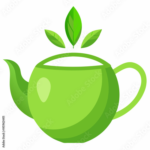 teapot with green tea