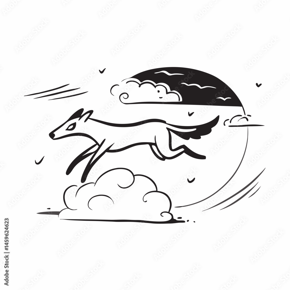 Fototapeta premium vector illustration of running horse