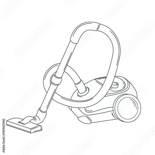 Vacuum Cleaner Vector Illustration Outline