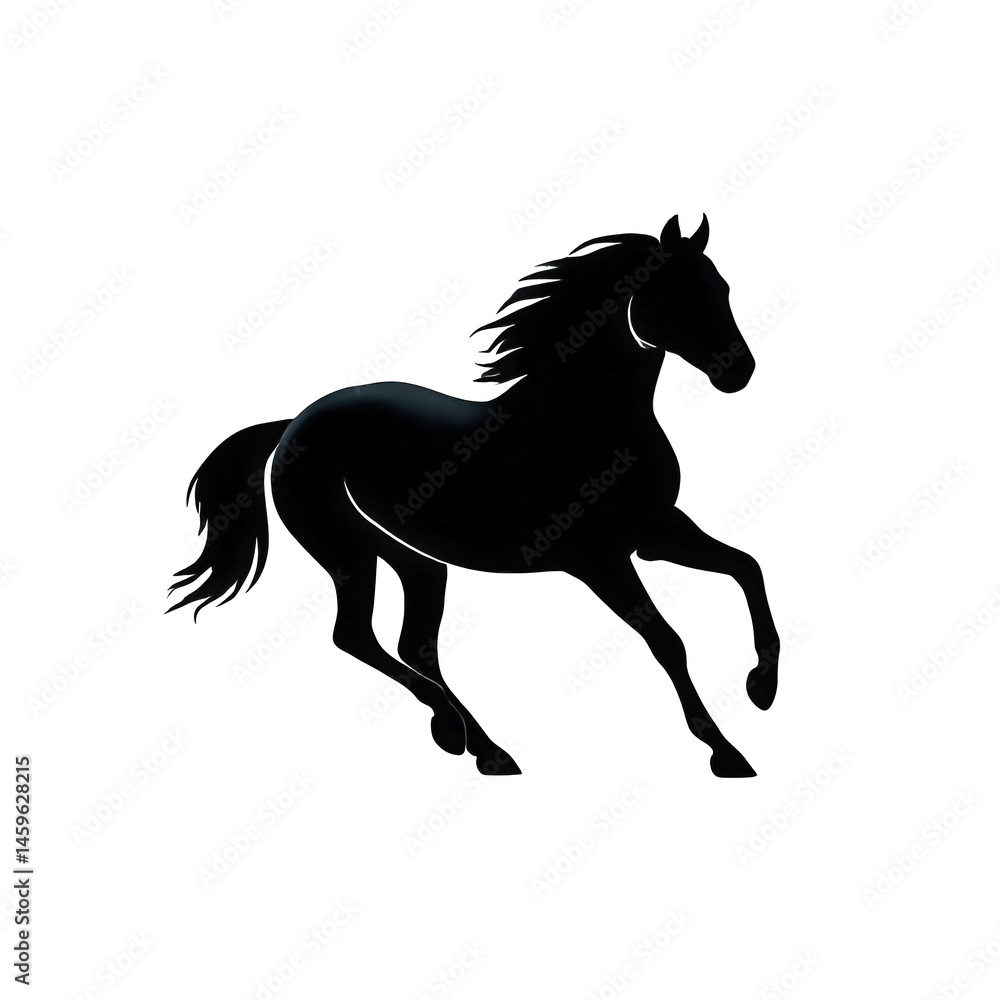 Obraz premium Majestic dark horse on transparent background free