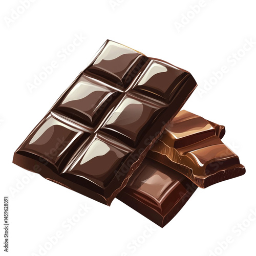 Obraz na płótnie Delicious dark chocolate bar pieces sweet treat dessert candy confectionery cocoa w salonie