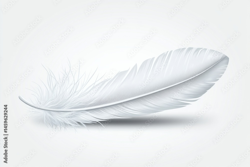 Obraz premium Soft, white feather, elegant and delicate