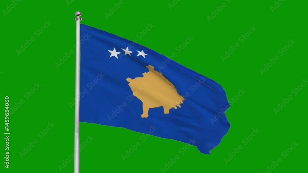 Kosovo Flag Waving In Wind Hd Green Screen Background Free Kosovo
