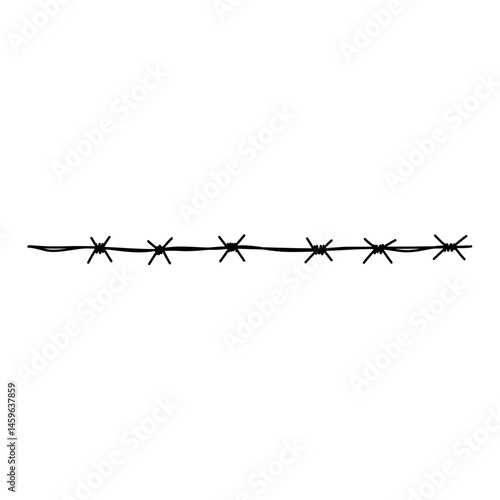 Barbed wire fence. Vector illustration 