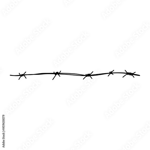 Barbed wire fence. Vector illustration 