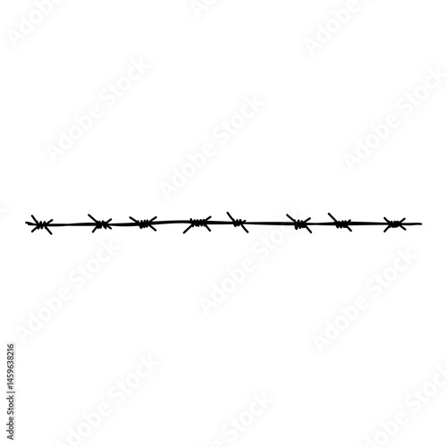 Barbed wire fence. Vector illustration 