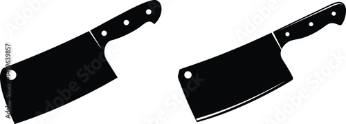Butcher Cleaver Icon Set - Meat Cutting Tools