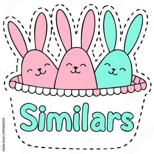 Stickers for Stockers - similar bunnies in the same batch with "Similars" text  
