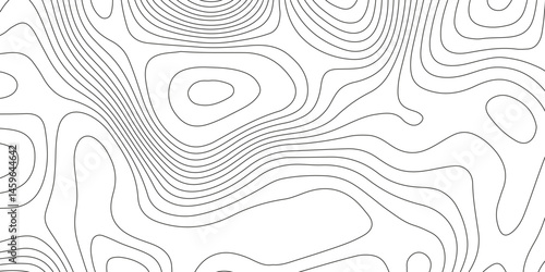 Topographic map background with geographic grid for hiking and mountain sport. modern design with white background and black wave lines. topographic contour lines vector map seamless pattern vector.