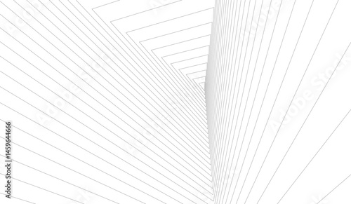 Abstract lines on white background 3d illustration 