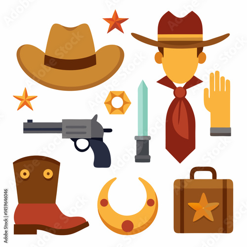 cowboy boots and hat