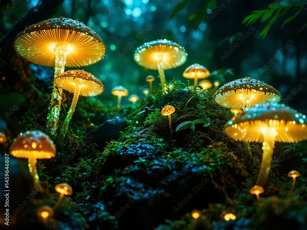 Fototapeta premium Enchanted Woods - Bioluminescent Wonders
