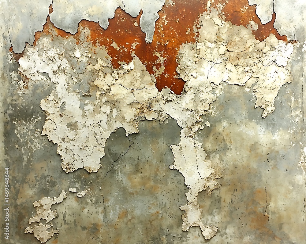 Fototapeta premium Weathered, textured wall with peeling paint