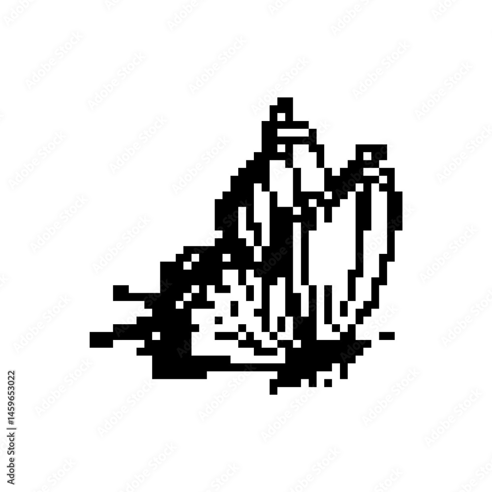 Fototapeta premium Pixel art butterfly. Animal vector illustration.
