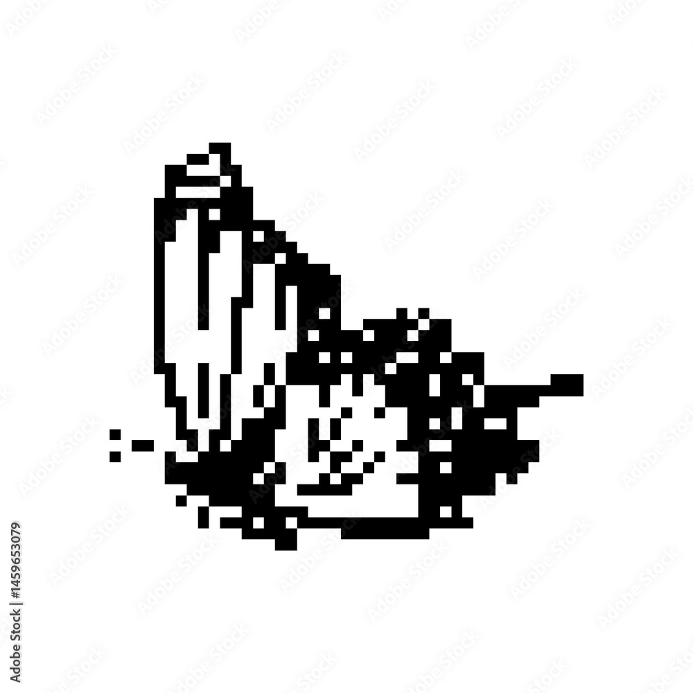 Fototapeta premium Pixel art butterfly. Animal vector illustration.