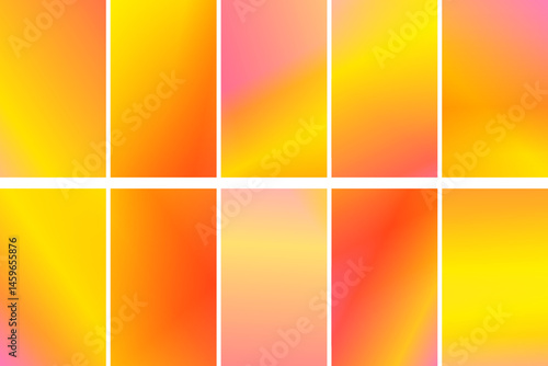 Abstract blurred colorful background in yellow and red colors.