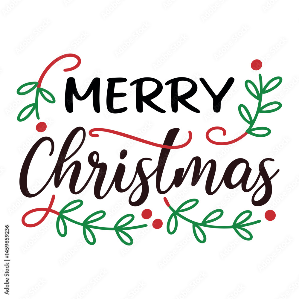 Obraz premium Merry Christmas typography vector illustration. 