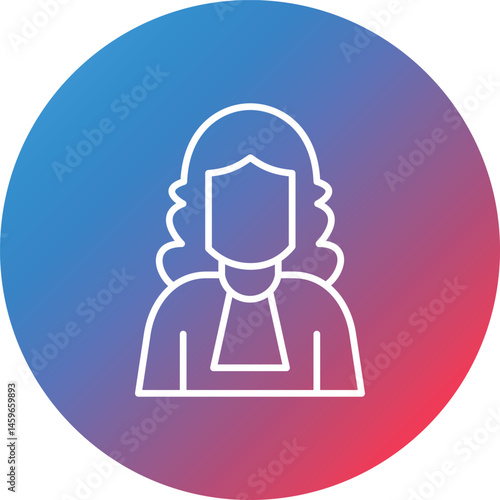 Judge Line Gradient Circle Background Icon