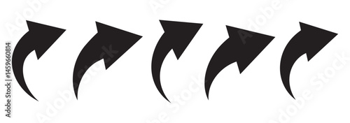Curved arrow icons. curved arrows set. arrow symbol collection. vector