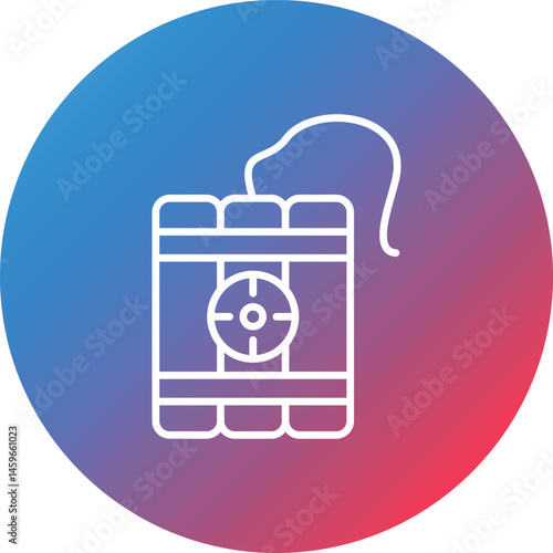 Dynamite Line Gradient Circle Background Icon