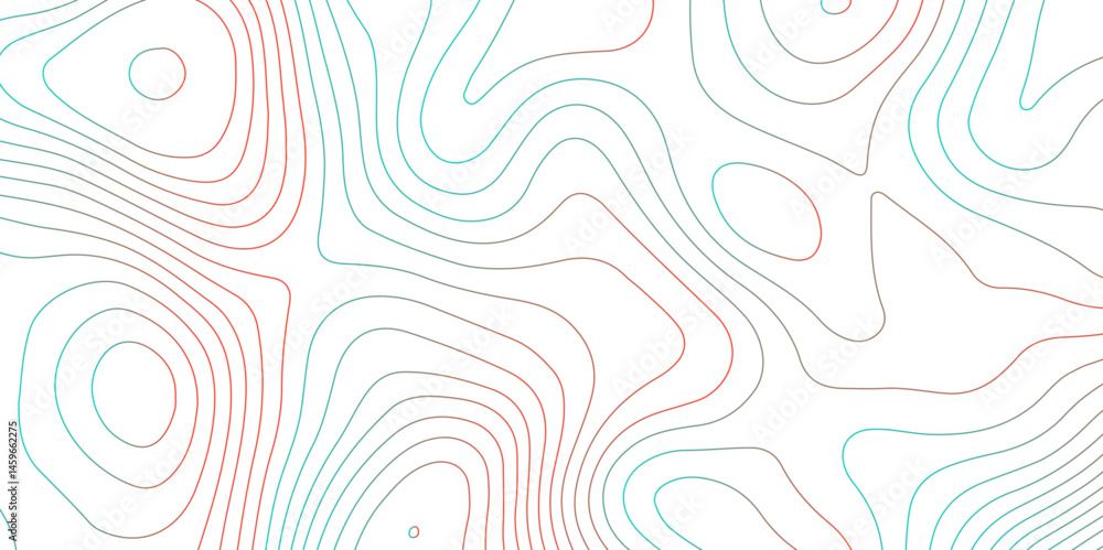 Fototapeta premium Topographic map background with geographic grid for hiking and mountain sport. modern design with white background and colorful wave line. topographic contour lines vector map seamless pattern vector.
