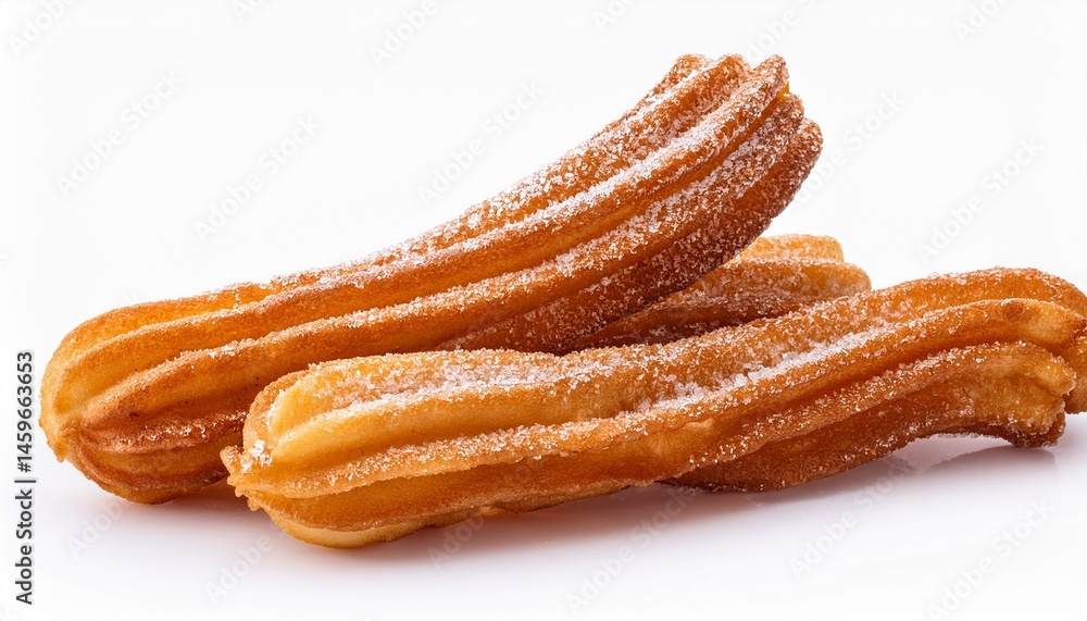 crispy churros coated in sugar isolated on white background ai generative crispy churros coated in sugar isolated on white background ai generative