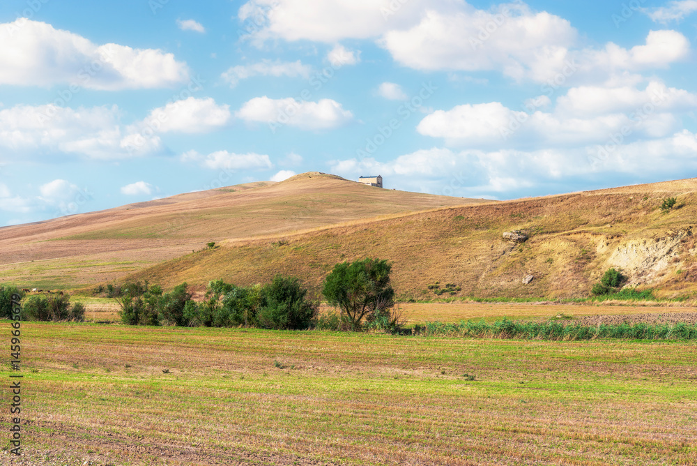 Fototapeta premium summer countryside landscape inside val d'agri, basilicata
