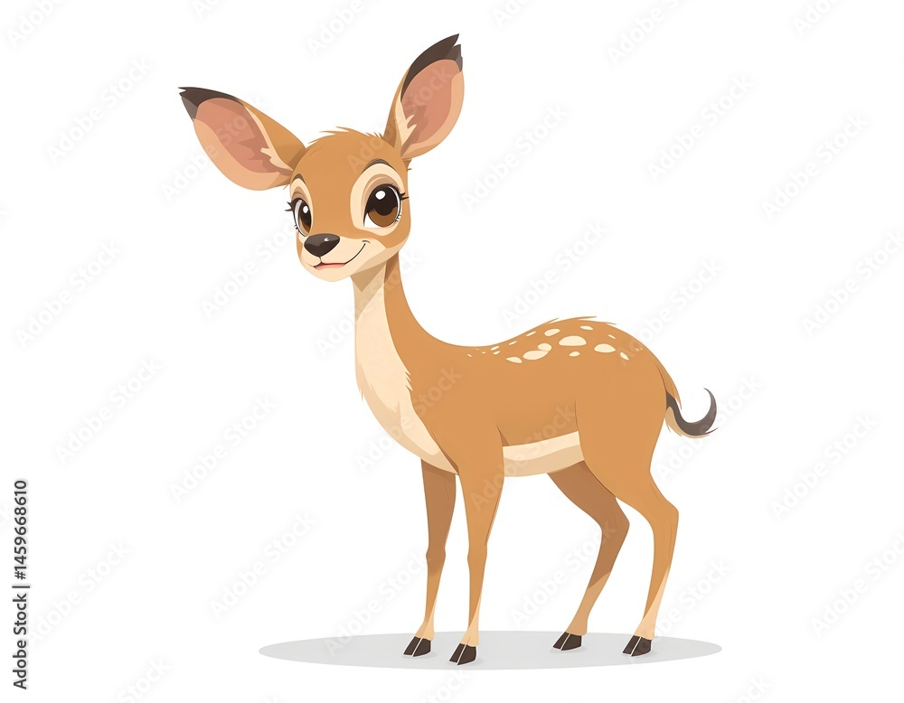 Flat design cartoon dik-dik (small antelope) Flat design cartoon dik-dik (small antelope)