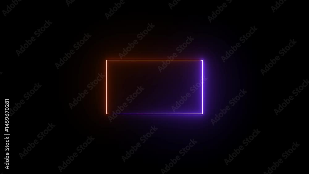 Moving Neon Rectangle Border Frame Animation. rectangular frame line moving neon light overlay, seamless concert. Moving Neon Rectangle Border Frame Animation. rectangular frame line moving neon light overlay, seamless concert.