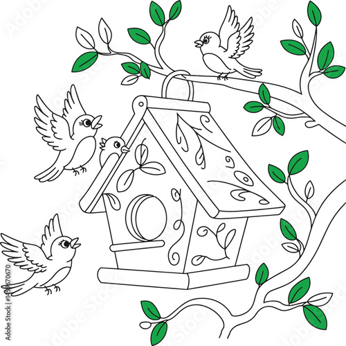 birds nest line art stock photos premium quality