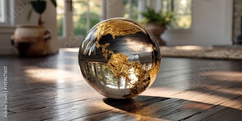 Mystical Investment Crystal Ball with Swirling Market Graphs