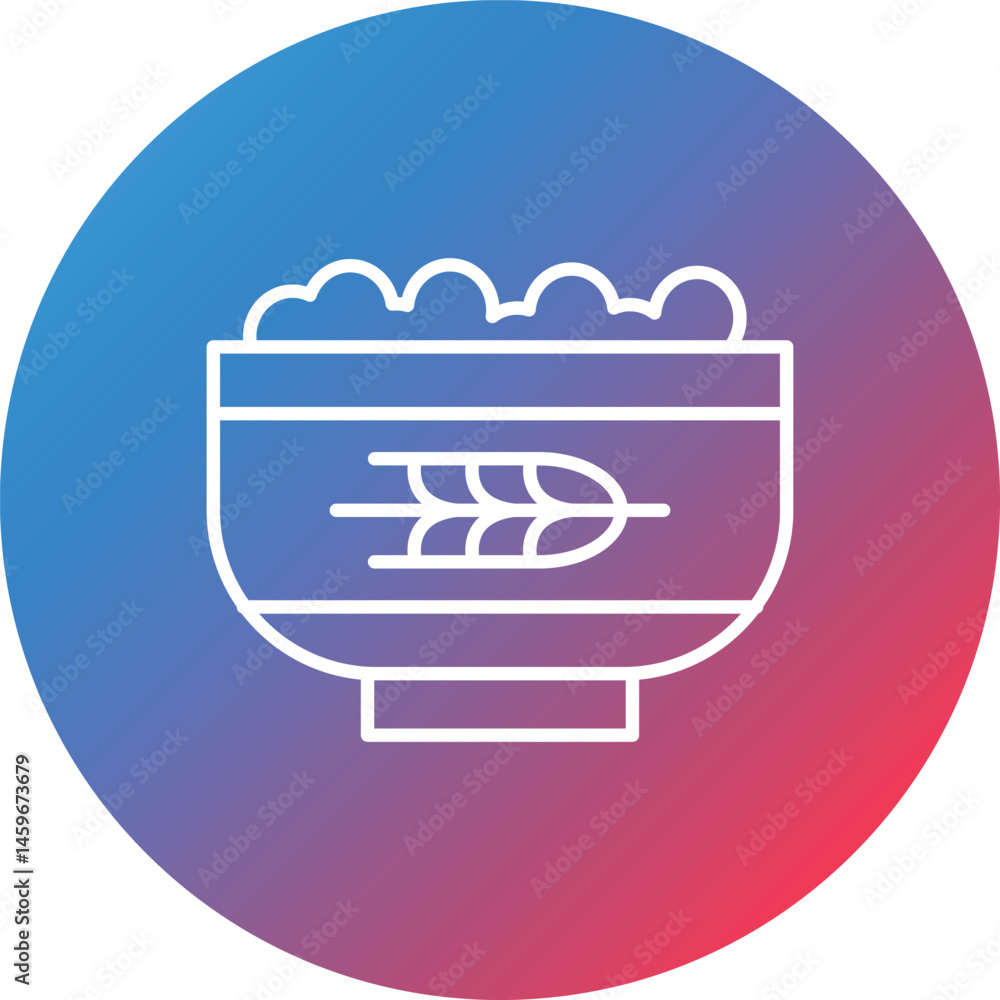Granola Line Gradient Circle Background Icon Granola Line Gradient Circle Background Icon