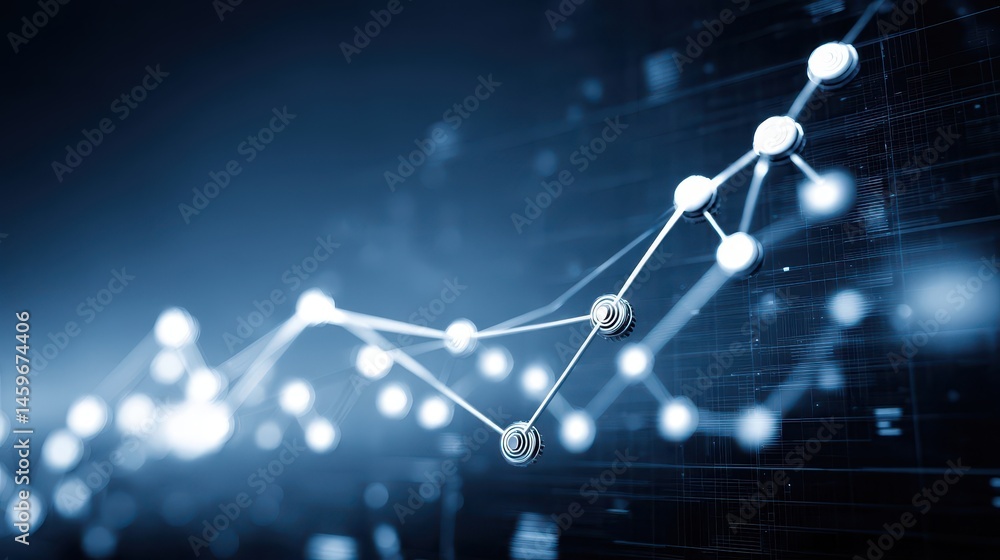 Abstract illustration of increasing data points and connections. Abstract illustration of increasing data points and connections.