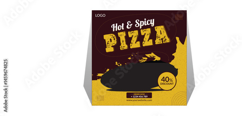 Delicious hot and spicy pizza social media banner for restaurant advertising poster 
