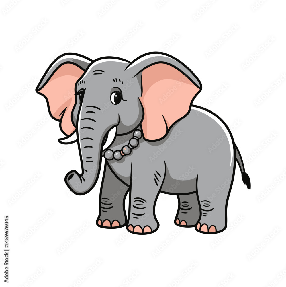 Cute Cartoon Elephant Vector Illustration Cute Cartoon Elephant Vector Illustration